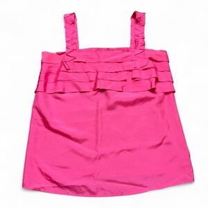 J. Crew Pink Silk Ruffles Tank Top Womens Size 4